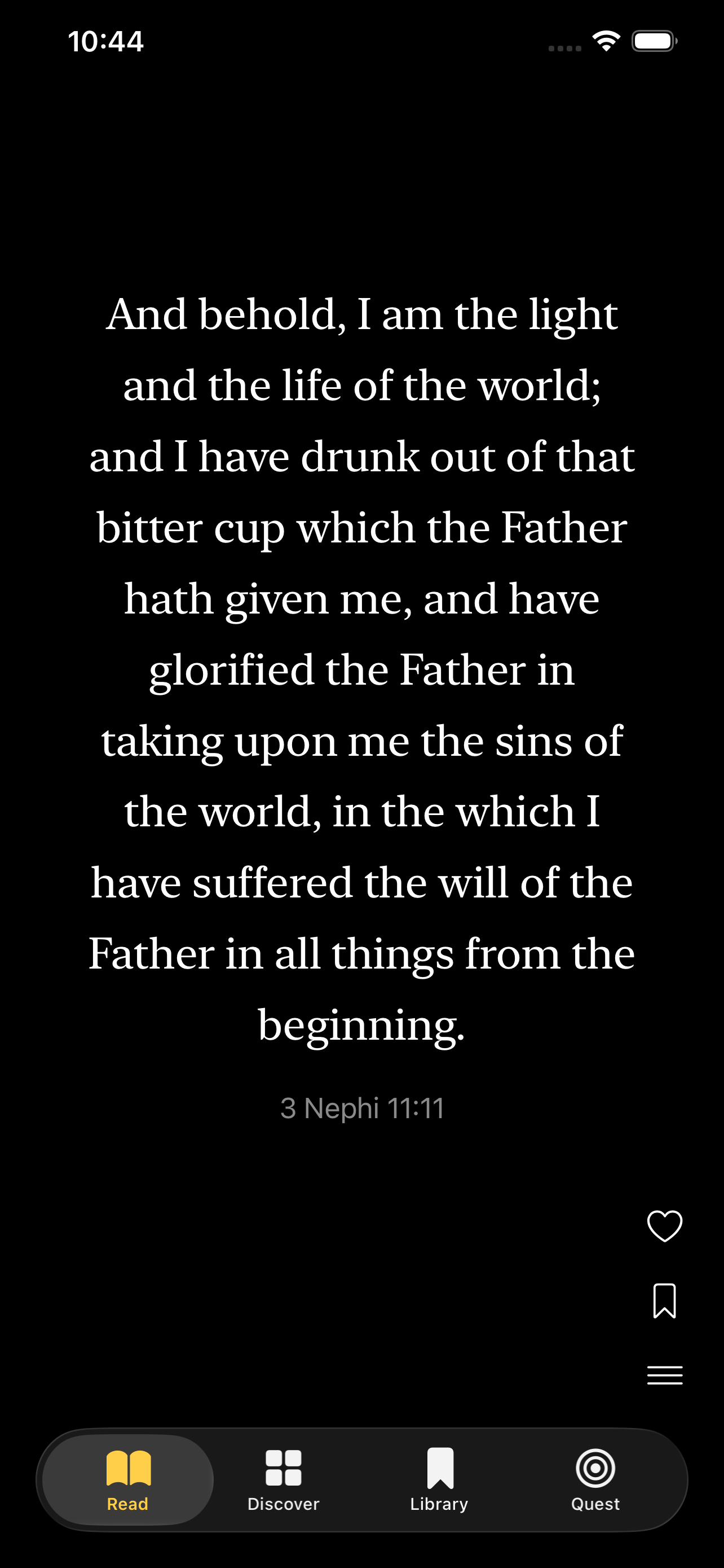 The same verse in dark mode